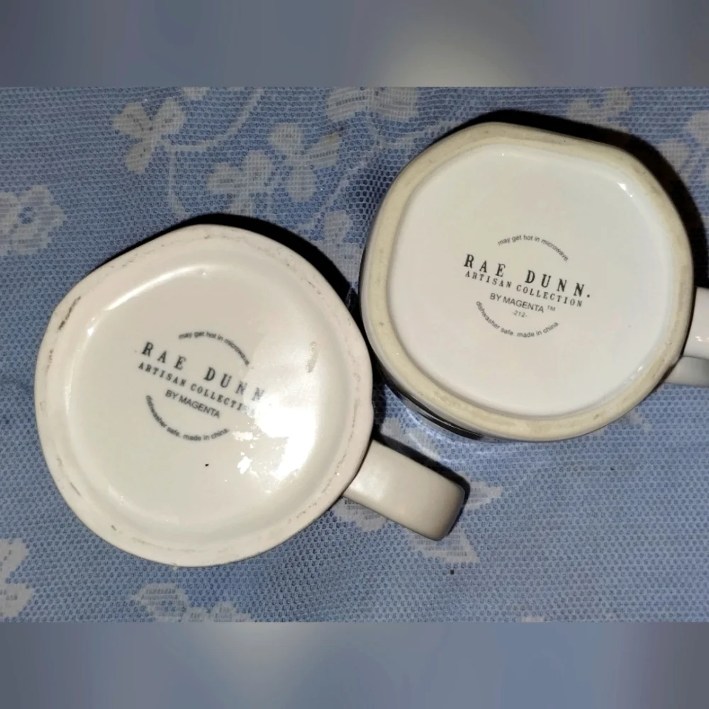 Rae Dunn 'begin' and 'yours' mugs